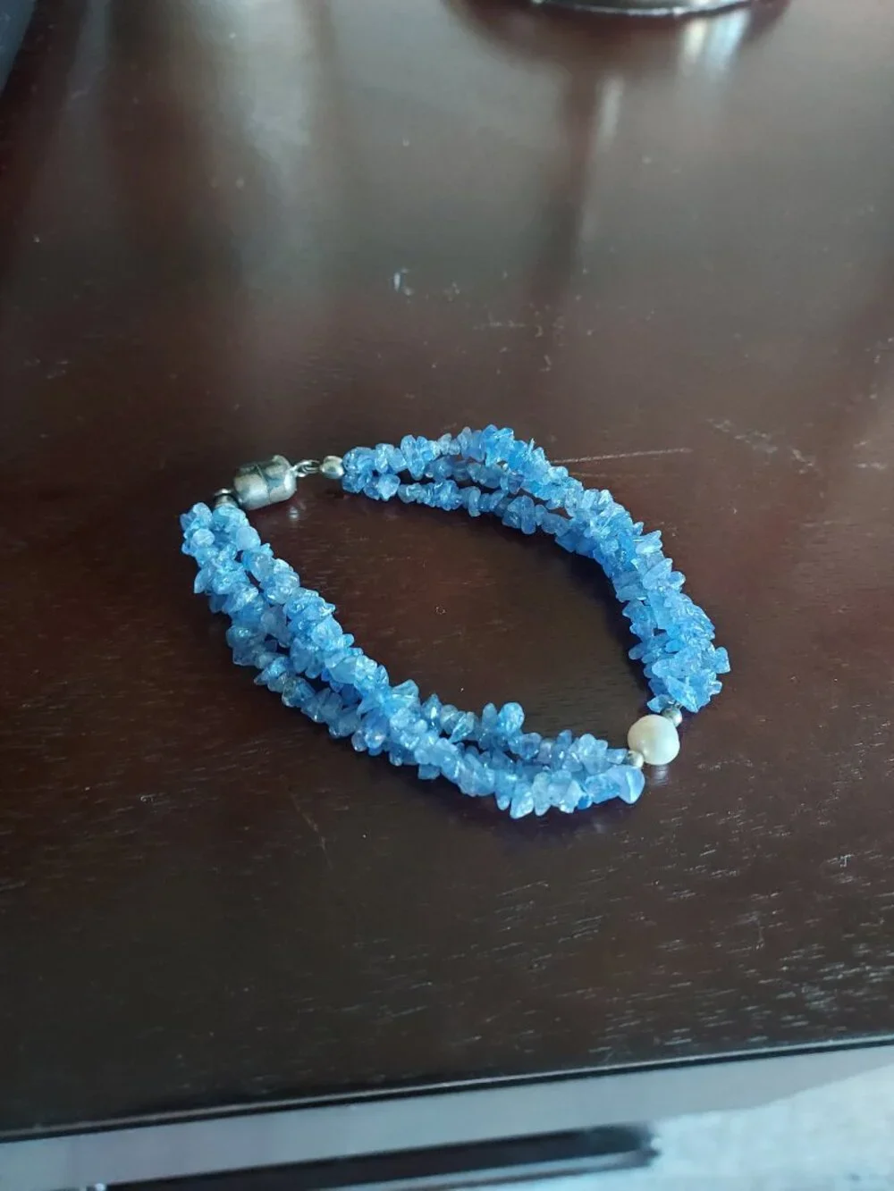 Jtv Tanzanite chip bracelet with pearl